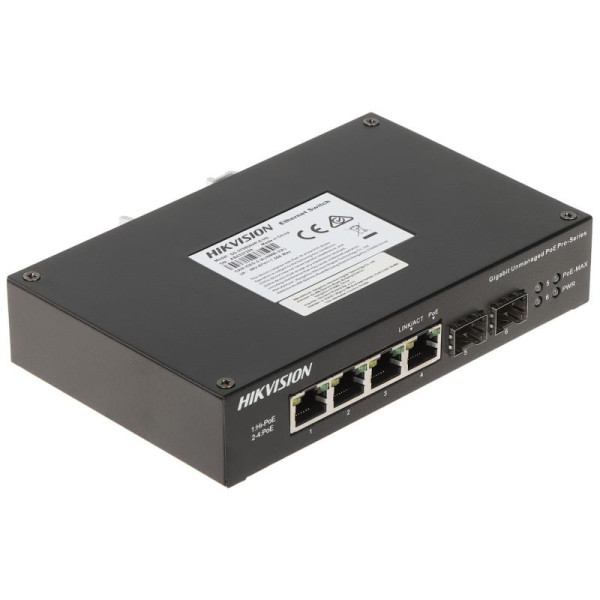Switch Hi-PoE Công Nghiệp Hikvision DS-3T0506HP-E/HS – 6 Cổng Gigabit, 4 Cổng Hi-PoE/PoE